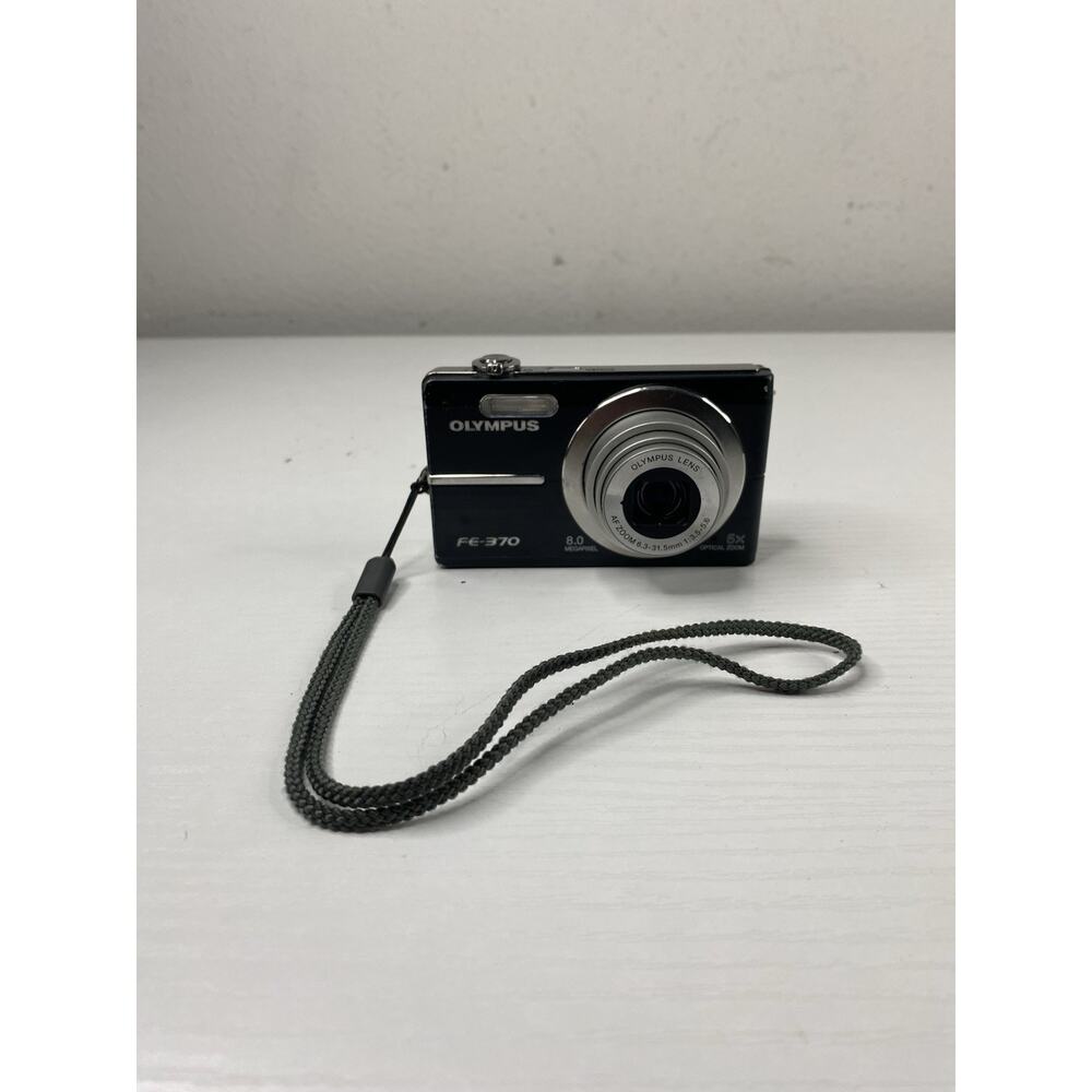 OLYMPUS FE-370 8MP 5x Optical Zoom Black Digital Camera With Battery